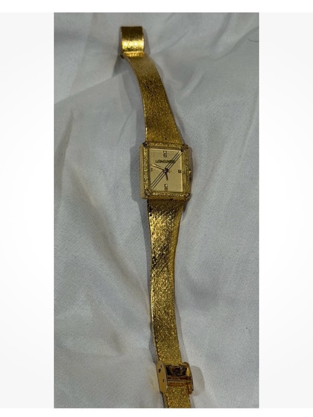 Longines Women's Gold Tone Textured Bracelet Watch